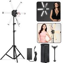 Iluminador Led Bicolor 54W Greika AL60X + Suporte Celular + Tripé 2 Metros