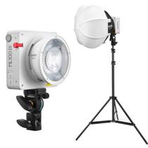 Iluminador Led Com Soft Balão Chines Godox Ml100bi 100w Bicolor + Tripé