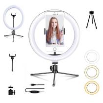 Iluminador Led Com, Tripé Filmagem, Ring Light 8 Polegadas
