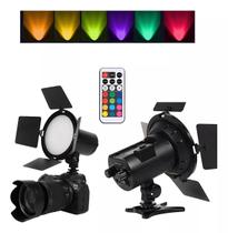 Iluminador Led Jsl-216 Refletor Rgb 12w Bicolor Com Fonte Estrutura Preto 110v/220v Iluminador Led Jsl-216 Refletor Rgb 12w Bicolor Com Fonte Estrutura Preto 110v/220v