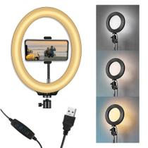 Iluminador LED Ring Light 12' / 30cm USB 20w Suporte Celular Iluminador LED Ring Light 12' / 30cm USB 20w Suporte Celular
