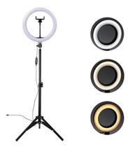 Iluminador Led Ring Light 26Cm Suporte Celular Tripé 210Cm Iluminador Led Ring Light 26Cm Suporte Celular Tripé 210Cm