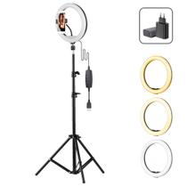 Iluminador LED Ring Light 30cm BiColor 20W Tripé e Suporte - WorldView Iluminador LED Ring Light 30cm BiColor 20W Tripé e Suporte - WorldView