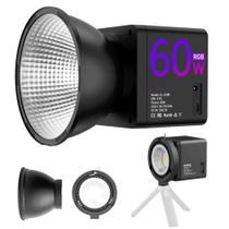 Iluminador LED SL-C60R Spotlight RGB 60W Adaptador Bowens