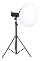 Iluminador LED Soleste Balão Chinês 200W redondo Tripé 2,4m, Controle Remoto e Cone Refletor bowens