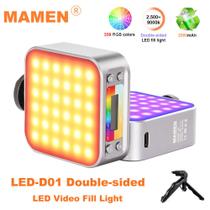 Iluminador Led Vídeo Light RGB LED-01 Dupla Face 5W Compacto para Câmeras e Filmadoras - mamen