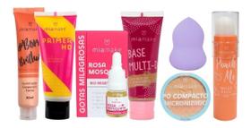 Iluminador Primer Esponja Facial Pó Compacto Pele Morena