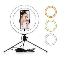 Iluminador Ring Light 10 Polegadas (26Cm) Com Tripé De Mesa - Lucacell