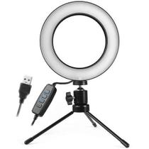 Iluminador Ring Light 16Cm Maquiagem Selfie Gravação Vídeo - Aljatec