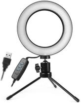 Iluminador Ring Light 16Cm Usb Led Misto 3500K 5500K + Tripé