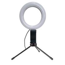 Iluminador Ring Light 16Cm Usb Led Misto 3500K 5500K + Tripé