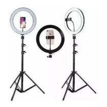 Iluminador Ring Light 26cm + Tripe 2m Com Suporte De Celular