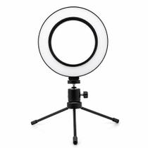 Iluminador Ring Light 6 Polegadas 16 Cm Usb Led com Tripé de Mesa Iluminador Ring Light 6 Polegadas 16 Cm Usb Led com Tripé de Mesa