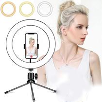 Iluminador Ring Light 8 Polegadas 20Cm Usb Led 5500K Apoio