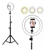 Iluminador Ring Light Anel Luz C Tripé 1,80 30Cm