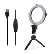 Iluminador Ring Light Anel Luz Led De Mesa 16cm Fotos Make