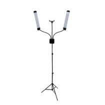 Iluminador Ring Light Braço Dublo Articulado Suporte e Tripé