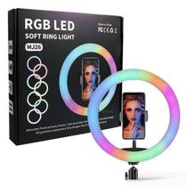 Iluminador Ring Light Colorida Rgb Foto Profissional + Tripé - Leffa Shop