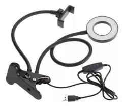 Iluminador Ring Light De Garra Suporte Celular Anel Luz Led