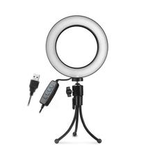 Iluminador Ring Light Led USB com Tripé - 16cm - Controle Cor Luminosidade . Iluminador Ring Light Led USB com Tripé - 16cm - Controle Cor Luminosidade .