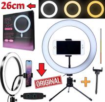 Iluminador Ring Light Profissional Anel Led Celular Universal Foto Vídeo Makeup Vlog + Tripé Iluminador Ring Light Profissional Anel Led Celular Universal Foto Vídeo Makeup Vlog + Tripé