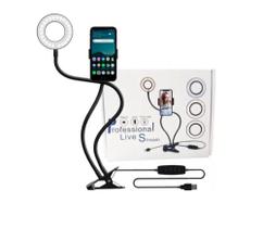 Iluminador Ring Light Suporte Live Stream Celular Controle