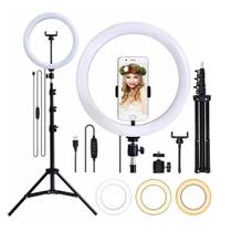 Iluminador Ring Ligth Anel Luz 26cm Make Fotos Com Tripé 2.1