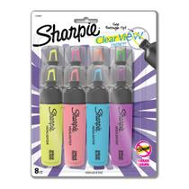 Iluminador Sharpie Clear View com ponta de cinzel transparente, 8 peças Iluminador Sharpie Clear View com ponta de cinzel transparente, 8 peças