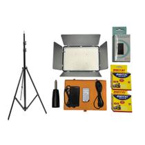 Iluminador soleste Tl-600 600leds+2bateria F960/970+carregado+fonte+tripe 2m Iluminador soleste Tl-600 600leds+2bateria F960/970+carregado+fonte+tripe 2m