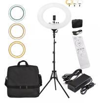 Iluminador tipo ring light cl-18 com tripé - greika