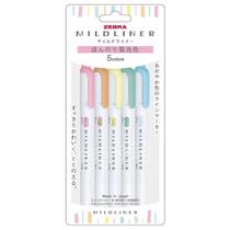 Iluminador ZEBRA Mildliner WKT7-5C-N Flain Fluorescente de 5 cores Iluminador ZEBRA Mildliner WKT7-5C-N Flain Fluorescente de 5 cores