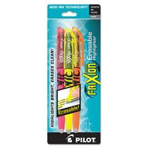 Iluminadores PILOT FriXion Light Apagável com ponta de cinzel, pacote com 3