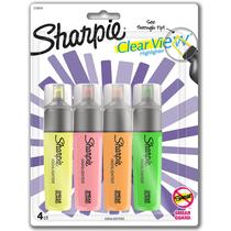 Iluminadores Sharpie Clear View Chisel Tip 4 unidades