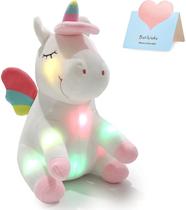 Ilumine Unicórnio Soft Llush Toy Led Stuffed Animals com Col