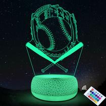 Ilusão visual criativa LED de beisebol 3D com luz noturna