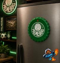 Ímã Cerâmica Forma Tampa Garrafa 7.5cm - Palmeiras Ímã Cerâmica Forma Tampa Garrafa 7.5cm - Palmeiras