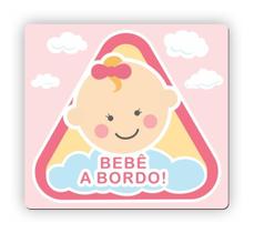 Ímã De Carro Bebê A Bordo - Aplique E Retire - Modelo Menina Ímã De Carro Bebê A Bordo - Aplique E Retire - Modelo Menina