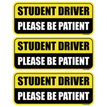 Ímã de carro GEEKBEAR Student Driver Reflective 22 cm x 9 cm, pacote com 3
