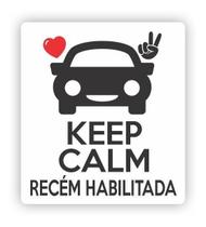 Ímã De Carro Keep Calm Recém Habilitada Aplique E Retire