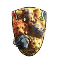 Ímã de geladeira 3D Africa's Big 5 Animals Resina feita à mão