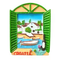 Imã de geladeira 3D Croatia Window View Resin 5x7cm