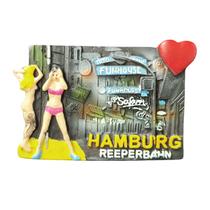 Ímã de geladeira 3D Resin Deco Hamburg Reeperbahn Street Scene