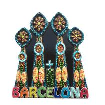 Imã de geladeira Barcelona Sagrada Familia 3D Resina 100g Imã de geladeira Barcelona Sagrada Familia 3D Resina 100g