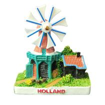 Ímã de geladeira Holland Windmill Resin pintado em 3D 5x5,5cm