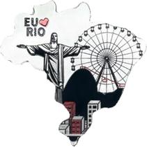 Imã de Geladeira Mapa Brasil Lembrança do Rio De Janeiro - Patriota