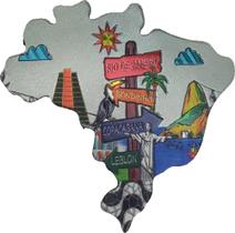 Imã de Geladeira Mapa Brasil Lembrança do Rio De Janeiro - Patriota