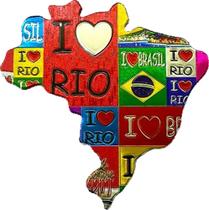 Imã de Geladeira Mapa Brasil Lembrança do Rio De Janeiro - Patriota