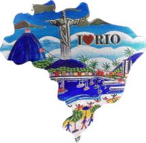 Imã de Geladeira Mapa Brasil Lembrança do Rio De Janeiro Souvenir - Corban