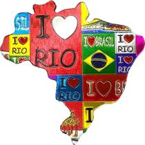 Imã de Geladeira Mapa Brasil Lembrança do Rio De Janeiro Souvenir