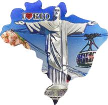 Imã De Geladeira Mapa Do Brasil I Love Rio Rio De Janeiro - Corban